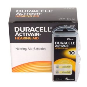 Duracell Hearing Aid Batteries 10 box (60 Cells)